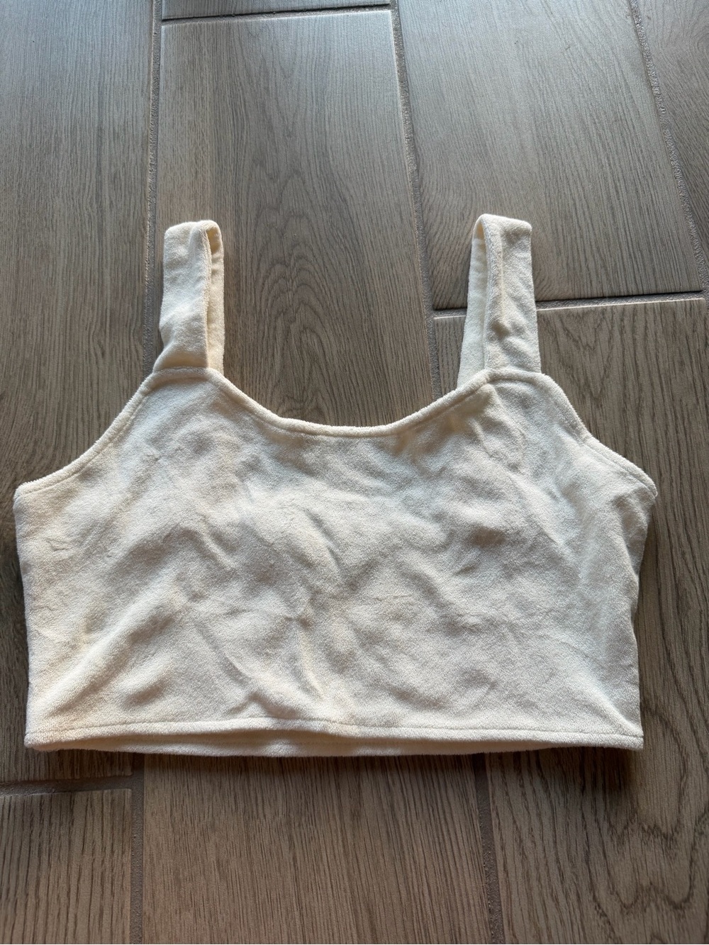 Vans Cream Square-Neck Crop Tank Top